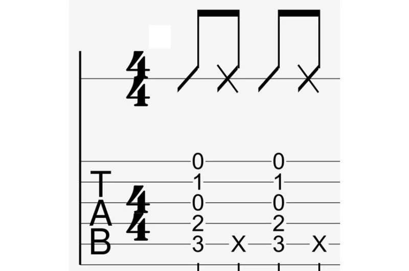 tab譜のブラッシング 表記