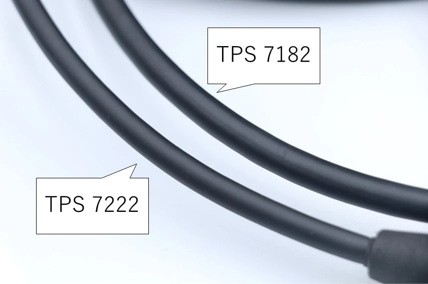 TPS7182と7222はケーブルの太さが若干違う