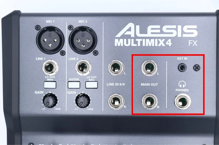 ALESIS MULTIMIX 4 USB FXの出力端子