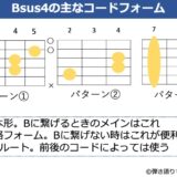 Bsus4のギターコードフォーム 3種類