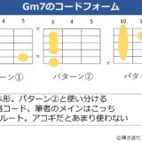 Gm7のよく使うギターコードフォーム 3種類