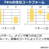 F#mの主なギターコードフォーム 2種類
