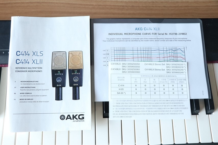 AKG C414-xl2の特性データシート