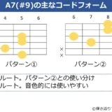 A7（#9）のギターコードフォーム 2種類
