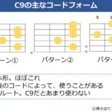 C9のギターコードフォーム 3種類