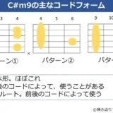 C#m9のギターコードフォーム 3種類