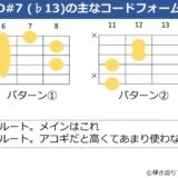 D#7（♭13）のギターコードフォーム 2種類