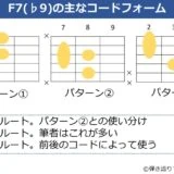 F7（♭9）のギターコードフォーム 3種類
