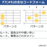 F7（#9）のギターコードフォーム 2種類