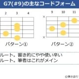 G7（#9）のギターコードフォーム 2種類