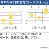 G#7（#9）のギターコードフォーム 2種類