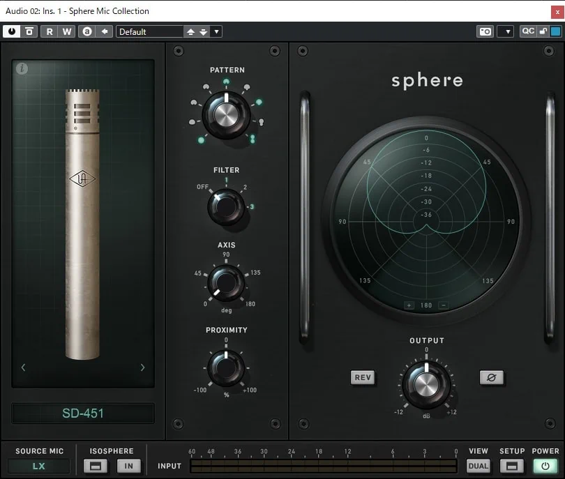 Universal Audio Sphere LX 専用プラグイン ペンシル型マイク
