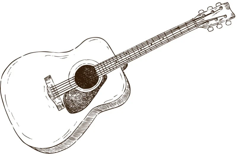 アコースティックギターのイラスト