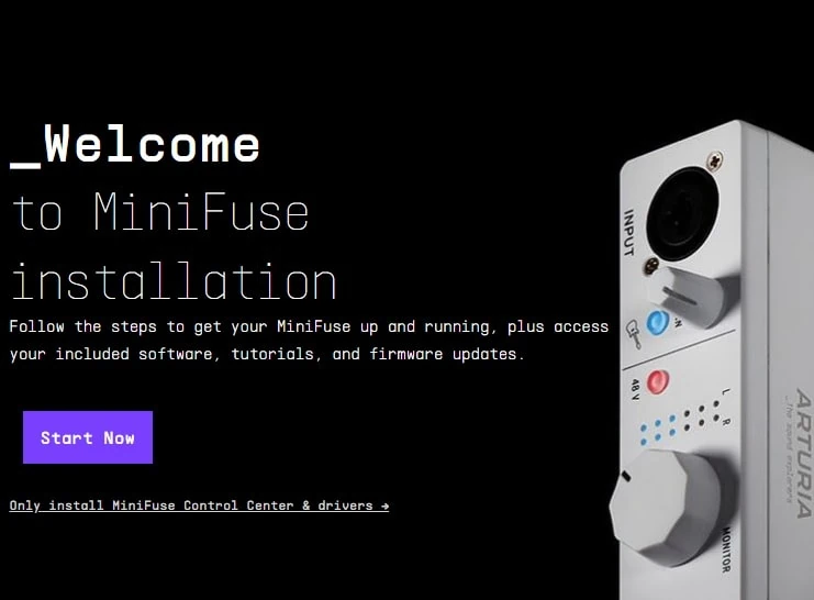 MiniFuse2のドライバーインストールサイト